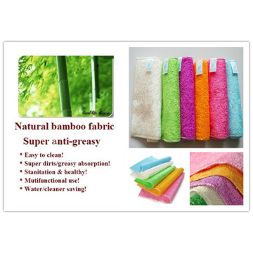 Natural Bamboo Fabric Anti Grease Dishcloths Cleaning Kitchen Products Factory